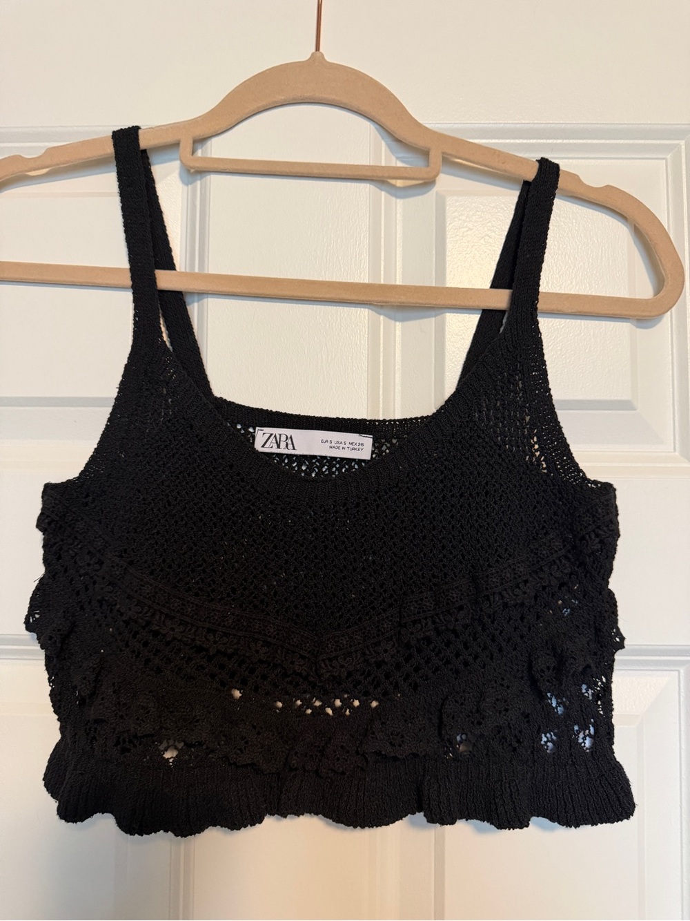 Zara Black Crochet Tank Camisole